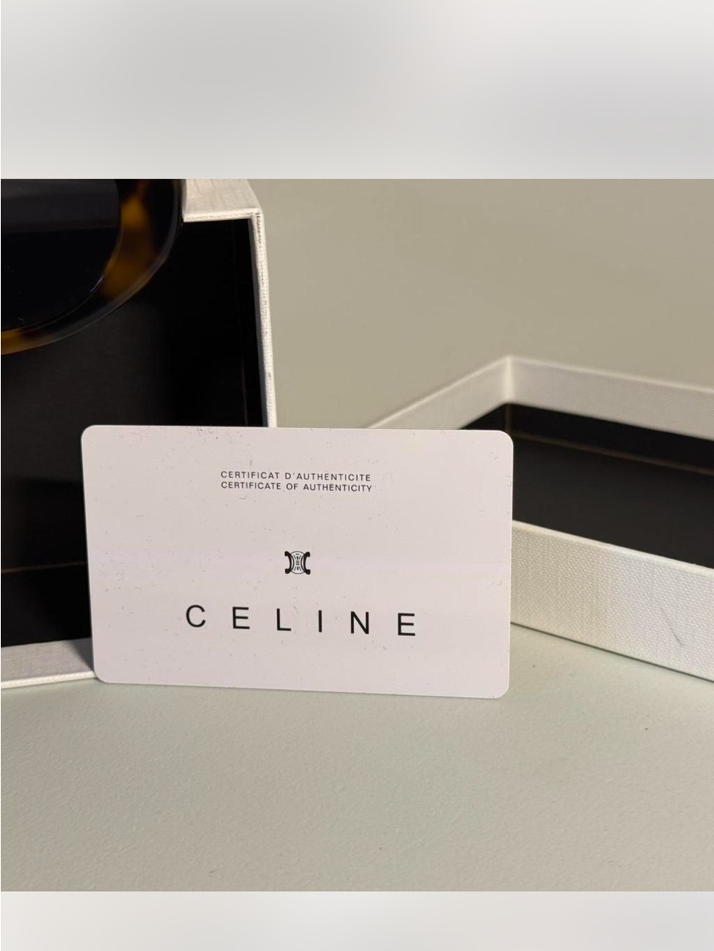 Celine Tortoise Shell Oval Sunglasses - Brown/Black Lenses - Picture 3 of 4